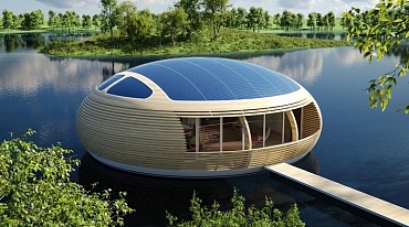 Энергоэффективный плавучий дом на лоне природы